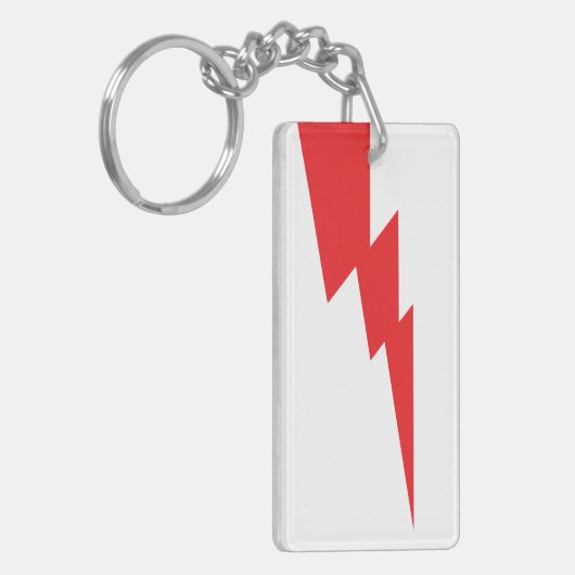 Rode Flash-bliksembolt Sleutelhanger (Voorkant Links)