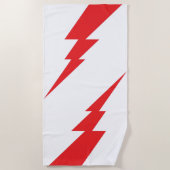 Rode Flash-bliksembolt Strandlaken (Voorkant)