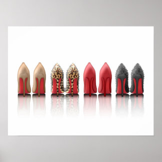 Rode flessen Stilettos hakken collectie Poster