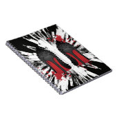 Rode flessen Stilettos hakken spatters en druppelt Notitieboek (Rechterzijde)