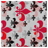 Rode Fleur De Lis op wit Stof (Close Up)