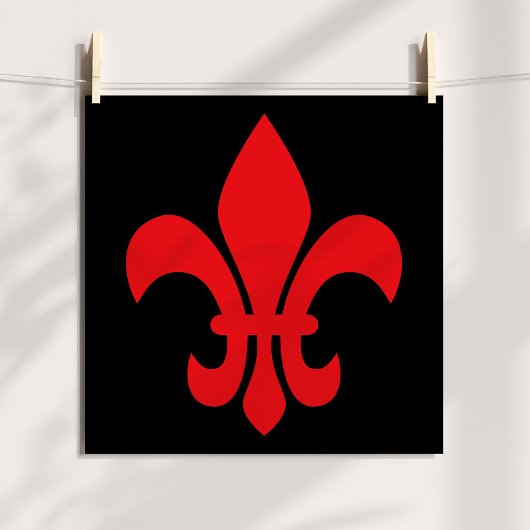 Rode Fleur de Lis Poster