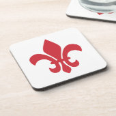 Rode Fleur de Lys Bier Onderzetter (Linkerzijde)
