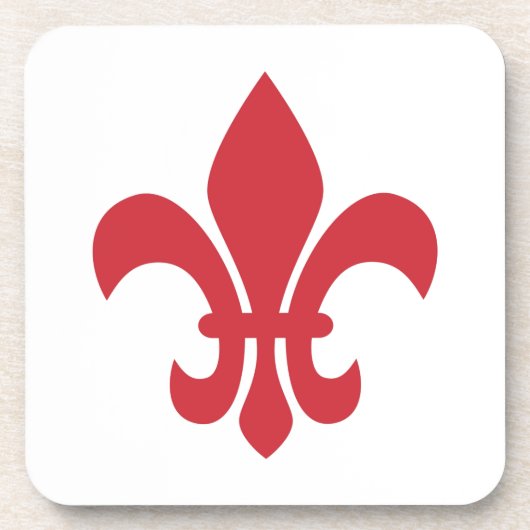 Rode Fleur de Lys Bier Onderzetter (Voorkant)