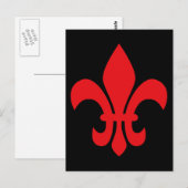 Rode Fleur de Lys Briefkaart (Voorkant / Achterkant)