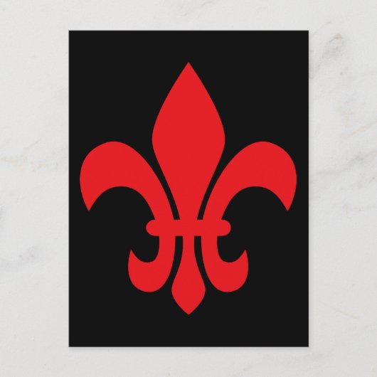 Rode Fleur de Lys Briefkaart (Voorkant)