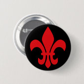 Rode Fleur de Lys Ronde Button 5,7 Cm (Voorkant /achterkant)