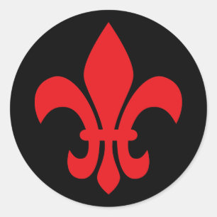 Rode Fleur de Lys Ronde Sticker