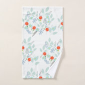 Rode Flora-loof Bad Handdoek (Handdoek)