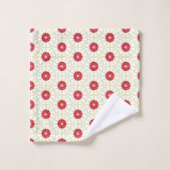 Rode Floral Bad Handdoek (Wasdoekje)