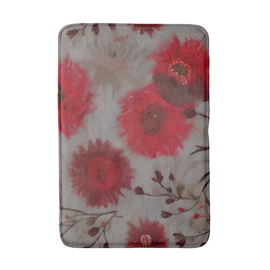 Rode Floral Badmat (Voorkant Verticaal)