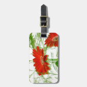 Rode Floral Bagagelabel (Voorkant verticaal)