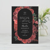 Rode Floral Black Vrijgezellenfeest Kaart (Staand voorkant)