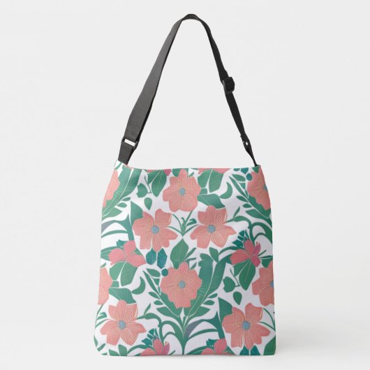 Rode Floral Crossbody Tas (Achterkant)