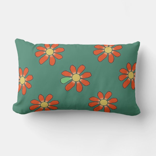 Rode Floral Diversiteit Kussen (Voorkant)