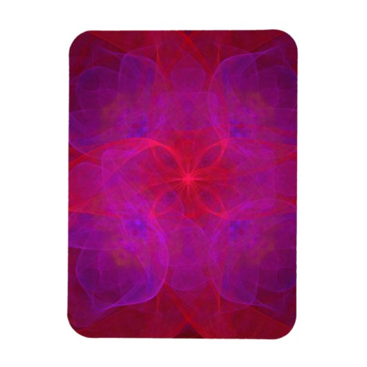 Rode Floral en Paars Abstract Magneet (Verticaal)