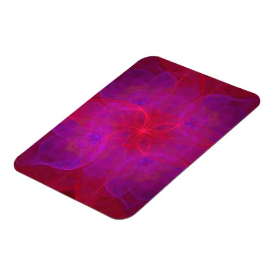 Rode Floral en Paars Abstract Magneet (Linkerzijde)
