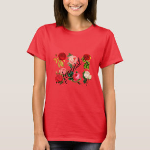 Rode Floral Feministisch Shirt