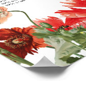 Rode Floral Garden Flowers Wedding Seding Chart Poster (Hoek)