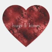 Rode Floral Hart Sticker (Voorkant)