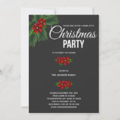 Rode Floral kerstuitnodigingen Kaart (Voorkant)