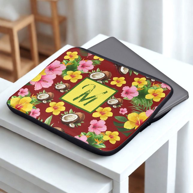 Rode Floral Laptop Sleeve (Creator heeft geüpload)