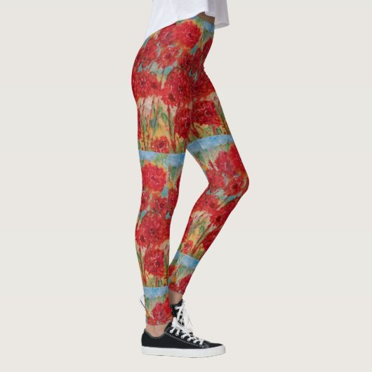 Rode Floral Leggings (Rechts)