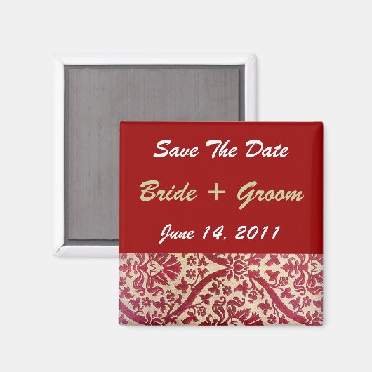 Rode Floral Magneet (Voorkant / Achterkant)