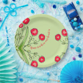 Rode Floral met groenboek Bord (Feest)