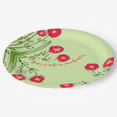 Rode Floral met groenboek Bord (Gekanteld)