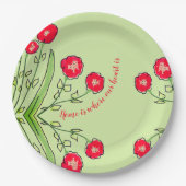 Rode Floral met groenboek Bord (Voorkant)