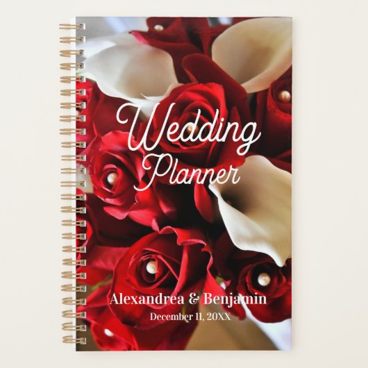 Rode Floral Modern Elegant Flowers Wedding Planner (Voorkant)