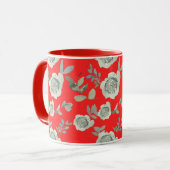 Rode Floral Mok (Voorkant links)