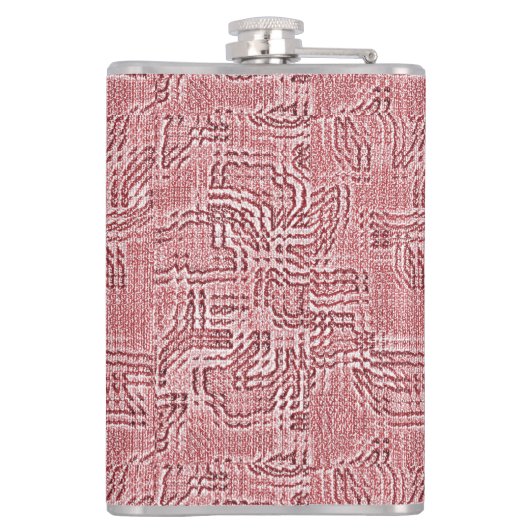 Rode Floral-paneel Heupfles (Achterkant)