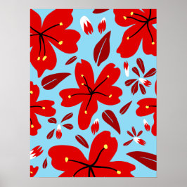 Rode Floral Poster