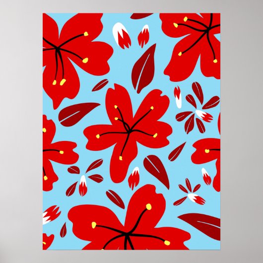 Rode Floral Poster (Voorkant)