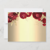 Rode Floral Rozen Gold Meal Selectie RSVP Kaartje (Achterkant)