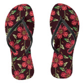 Rode Floral Teenslippers (Voetbed)