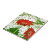 Rode Floral Tegeltje (Zijkant)