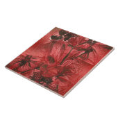 Rode Floral Tegeltje (Zijkant)