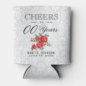 Rode Floral - tot de 100e jaar Blikjeskoeler (Voorkant)