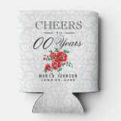 Rode Floral - tot de 100e jaar Blikjeskoeler (Achterkant)