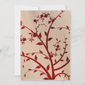 Rode Floral Wedding Invitting Flowers Flower Kaart (Achterkant)