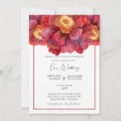 Rode Floral Wedding Tuscan Bold and Vibrant Invit Kaart (Voorkant)