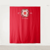 Rode florale Chinese trouwachtergrond Wandkleed (Voorkant)