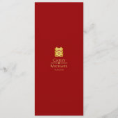 Rode florale moderne Chinese bruiloft Menu (Achterkant)