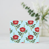 Rode florale  patroon briefkaart (Staand voorkant)