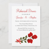 Rode Florale repetitie Dinner Roos Flowers Weddens Kaart (Voorkant)