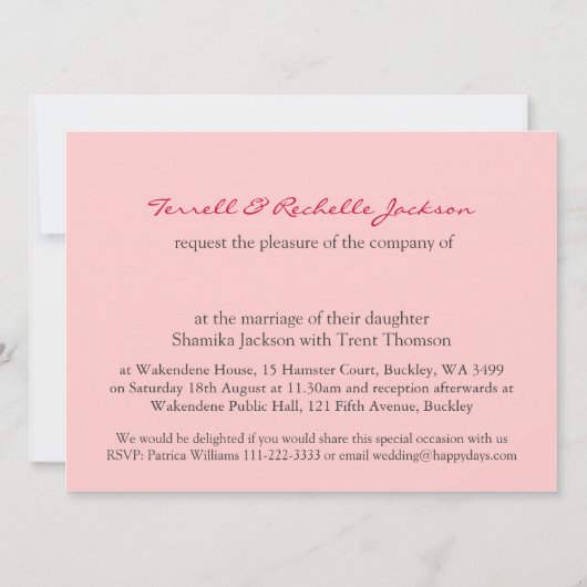 Rode florale trouwuitnodiging + RSVP Kaart (Achterkant)