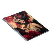 Rode Florals en veren Notitieboek (Rechterzijde)